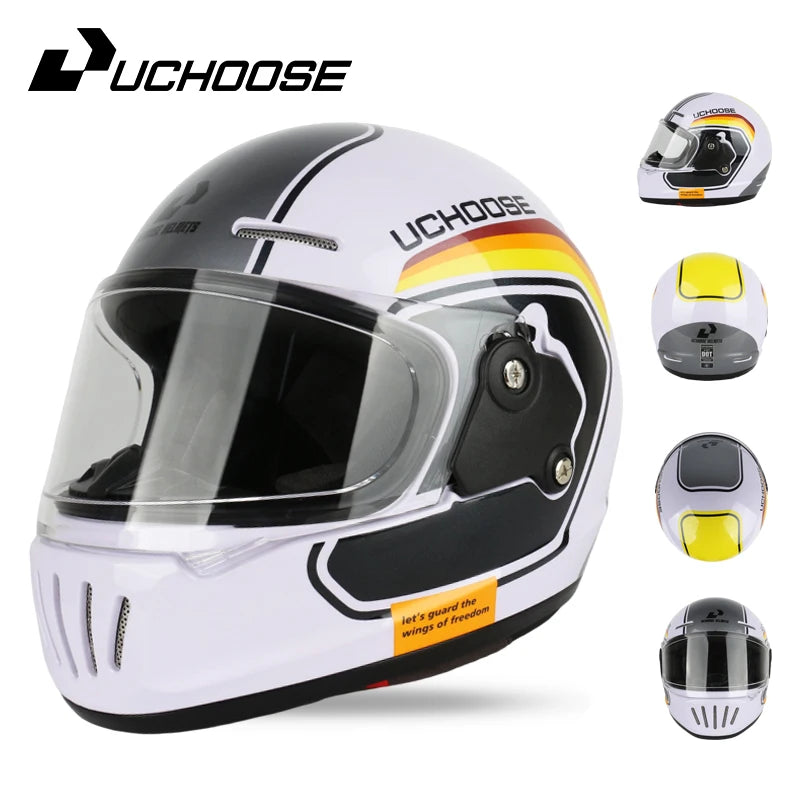 UCHOOSE DOT Certified Retro Open Face Motorcycle Helmet