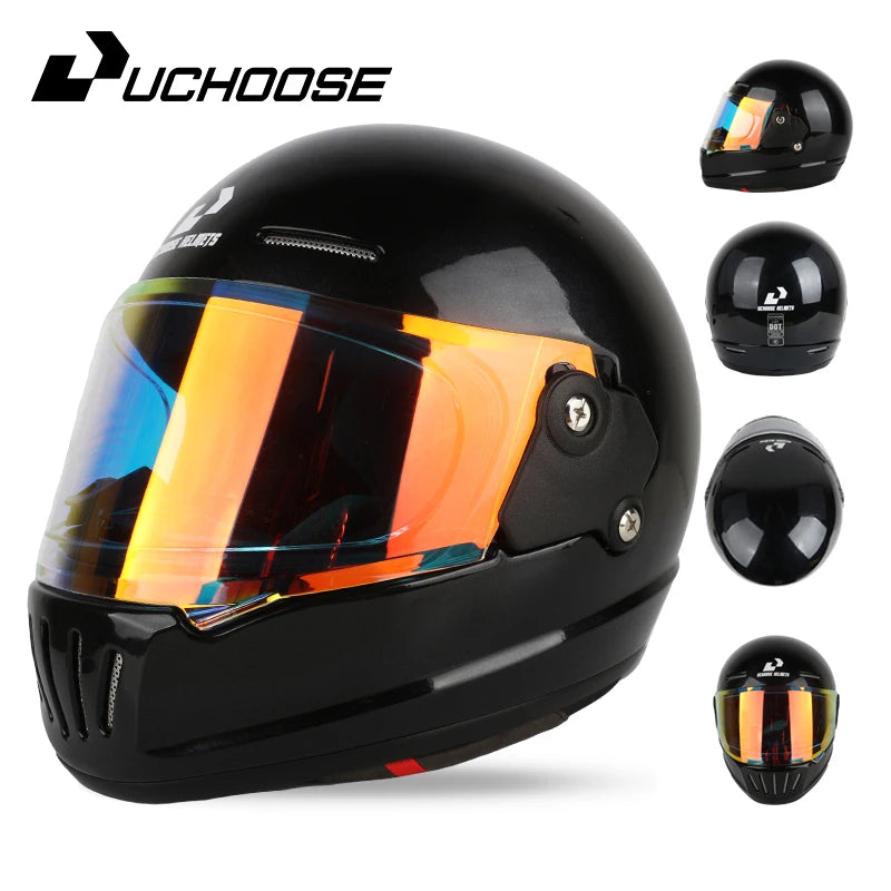 UCHOOSE DOT Certified Retro Open Face Motorcycle Helmet