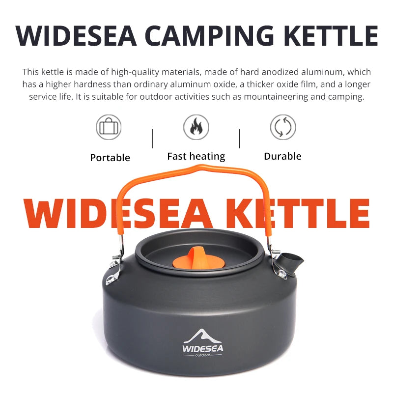 WIDESEA Outdoor Camping Cookware Set With Kettle And Utensils