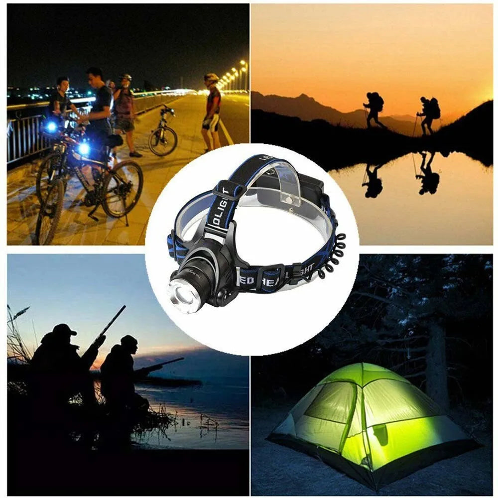Rechargeable LED Headlamp With Battery And Charger For Outdoor Use