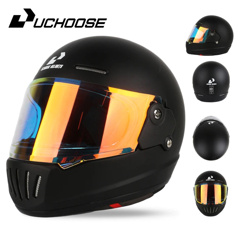 UCHOOSE DOT Certified Retro Open Face Motorcycle Helmet