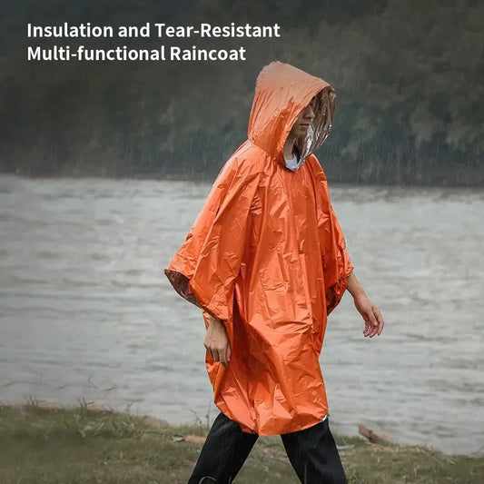 Emergency Rain Poncho Waterproof Rainwear For Camping Survival Gear