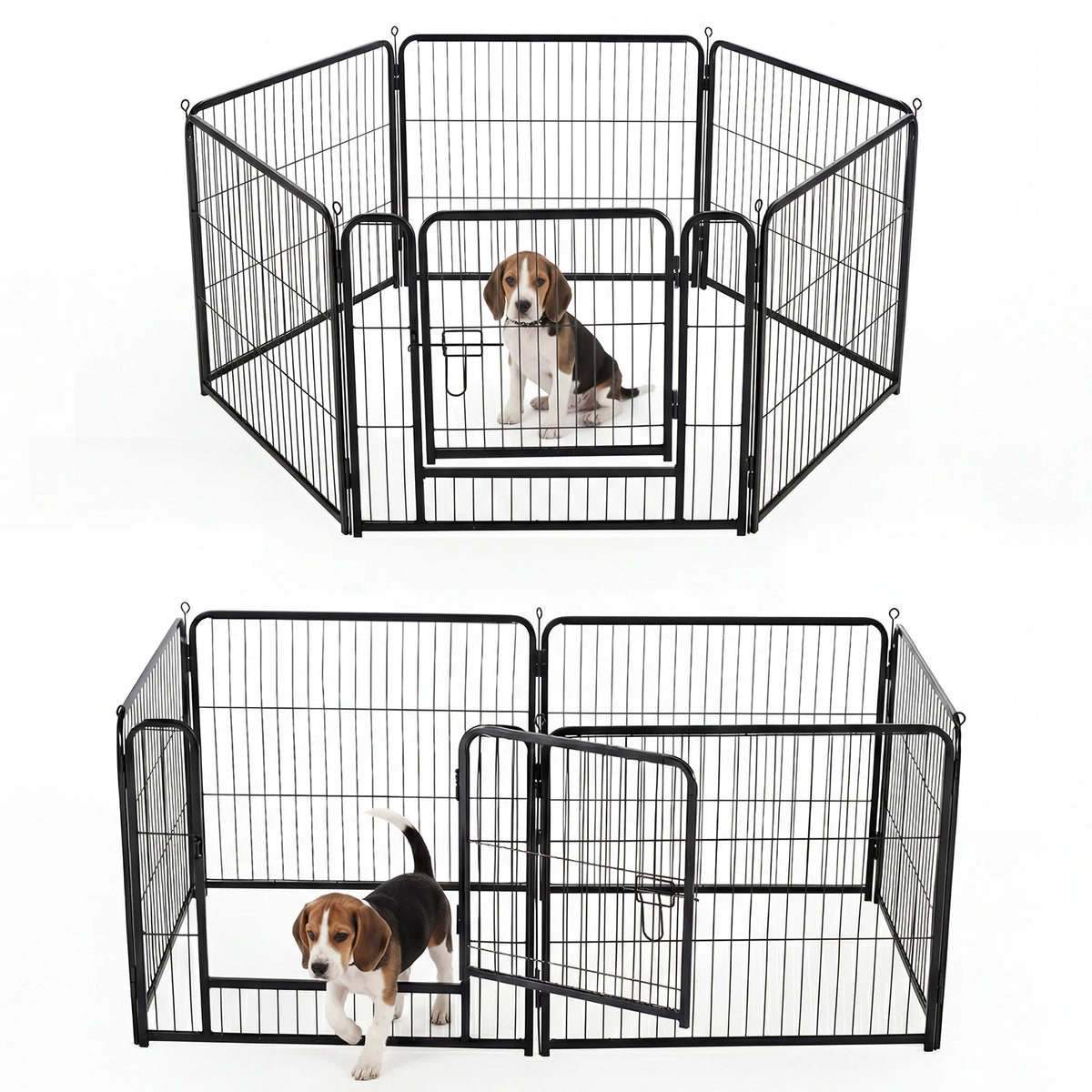 JHK 6 Panel Metal Dog Playpen Foldable Outdoor Pet Fence