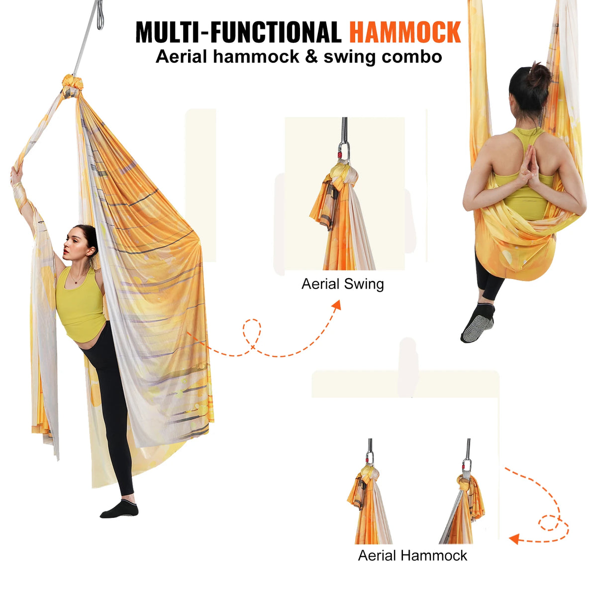 SucceBuy Aerial Yoga Hammock And Full Rigging Hardware Kit