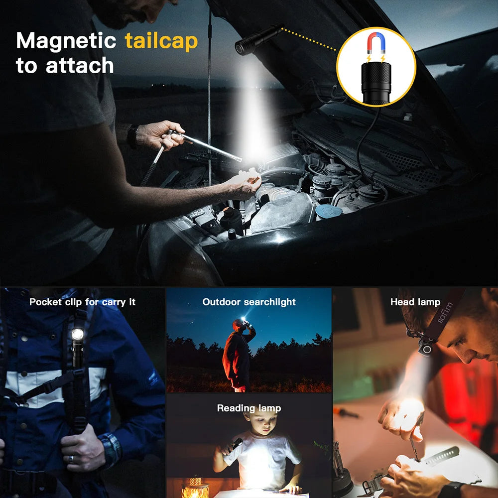 Sofirn SP40A 1200lm TIR Headlamp Rechargeable USB C With Magnet