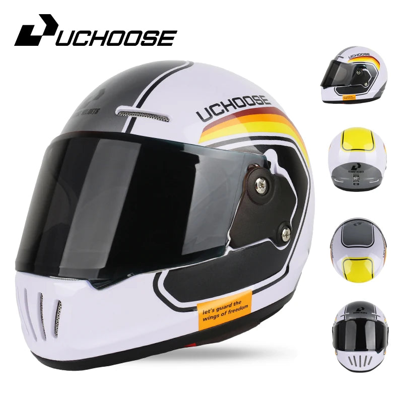 UCHOOSE DOT Certified Retro Open Face Motorcycle Helmet