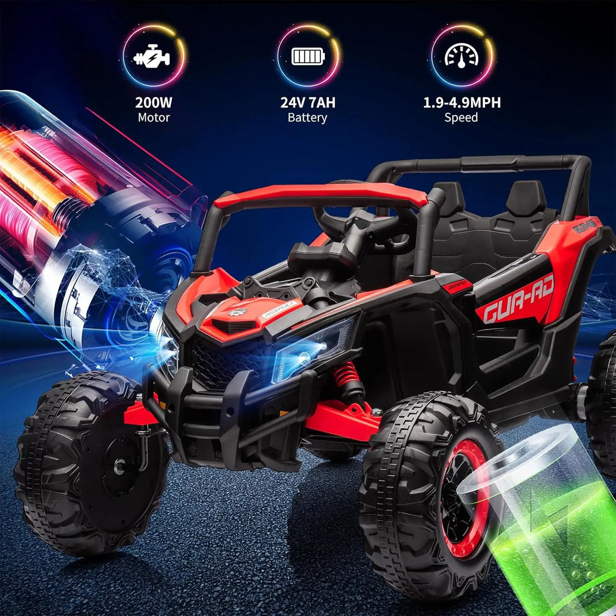 24V Kids Ride UTV Toy With Remote And LED Illumination